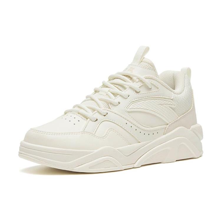 New Anta Flame 3.0 Slip Resistant Cushioning Wear Resistant Low Top Skateboard Shoes Women's Pure White 122248089-3
