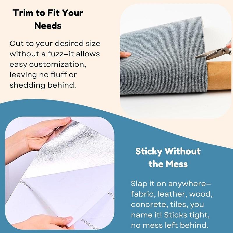 Cat Scratching Mat Cat Carpet Wall Sofa Self-Adhesive Trimmable Cat Scratching Post Carpet Pet Chair Sofa Furniture Protector