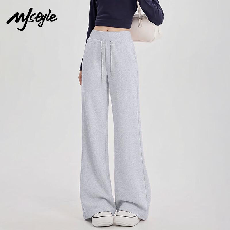 MJ STYLE Women's High-Waist Straight Flared Pants