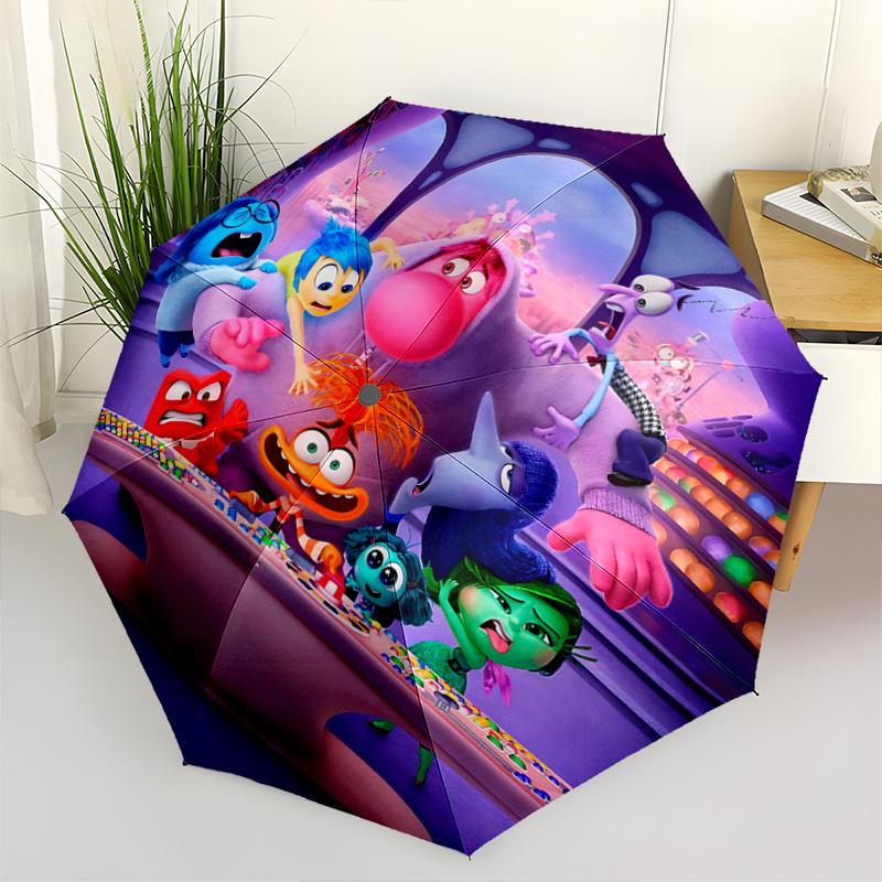 

1pc Inside Out Emotions: Automatic Opening Folding Umbrella with 8-Bone Iron Frame - Perfect for Fans, Travelers, Daily Use, and Festive Gif