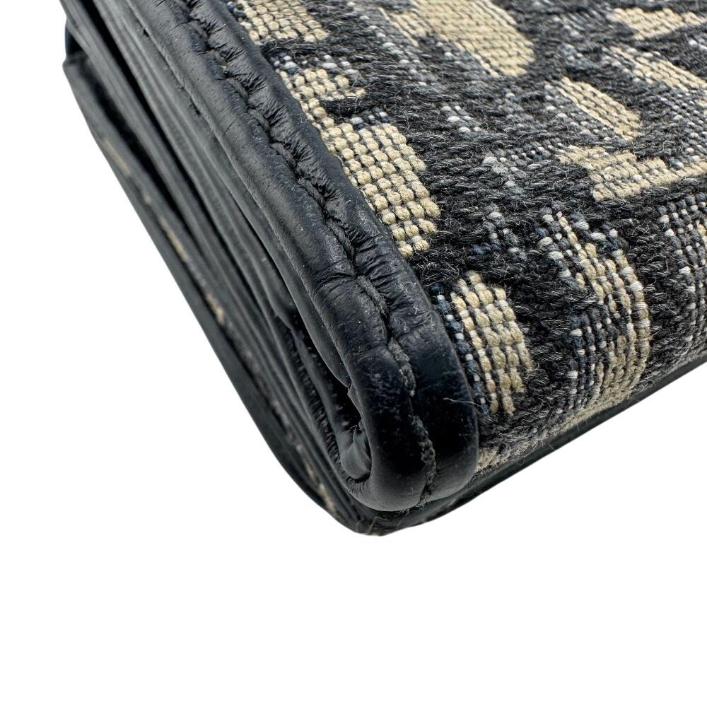 Dior compact Oblique canvas Montagne 30 Tri-fold wallet Navy canvas Women Used