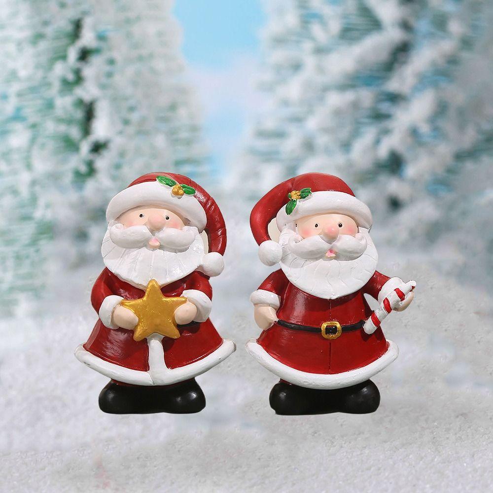 Funny Santa Claus Figurine Creative Miniature Sculpture Santa Claus Statue  Background Layout