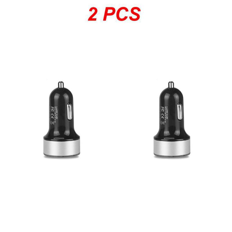 2~5PCS Auto Vehicle Car Dual USB Car Charger QC 3.0 Fast Charging Adapter Cigarette Lighter LED Voltmeter For All Mobile Phone