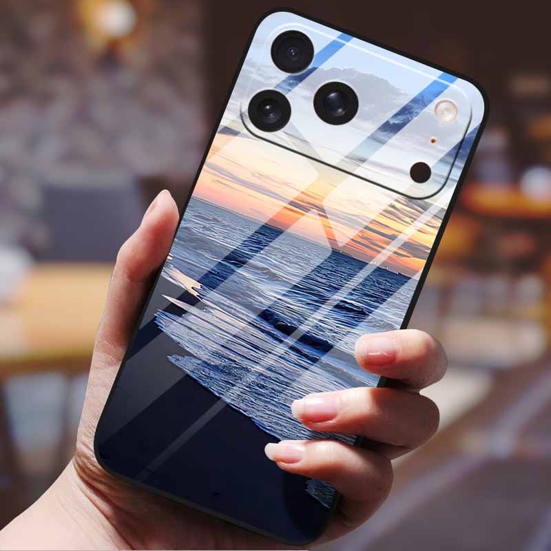 Phone Case for Iphone 17 Pro Max Iphone17 Air Tempered Glass Hard Back Cover Bumper 17pro Funda Cartoon Anime Fashion Pattern