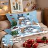 3pcs Christmas cartoon snowman print coreless duvet set multi size bedroom dormitory bedding holiday decoration machine washable