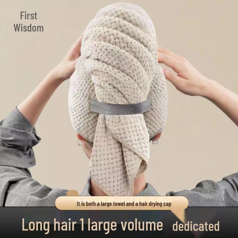 Chu Hui Pink Quick-Dry Super Absorbent Hair Towel for Women with Long Hair