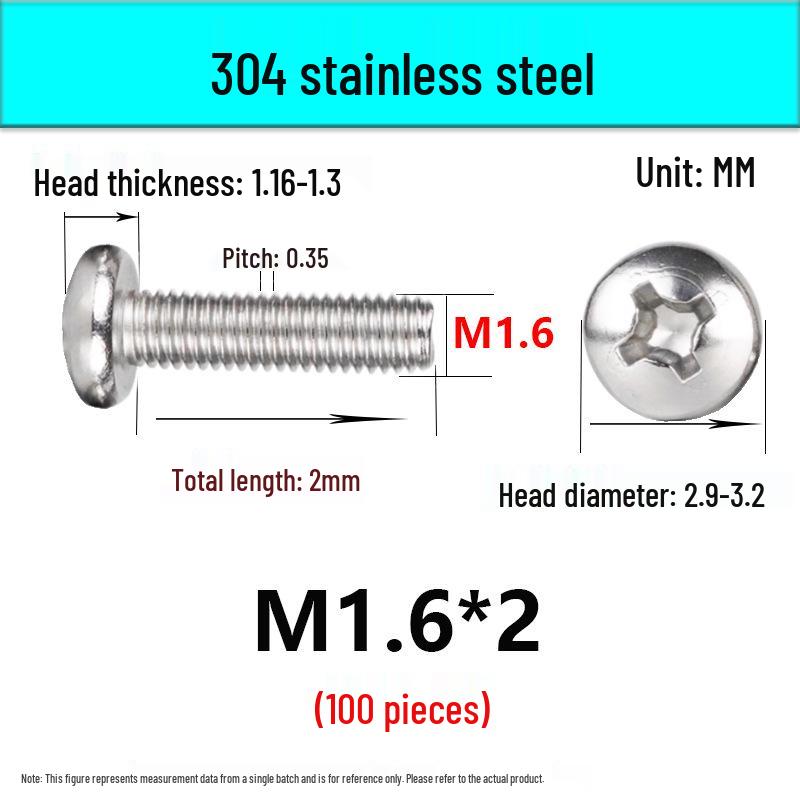 In-Stock 304 Stainless Steel Phillips Pan Head Machine Screw GB818