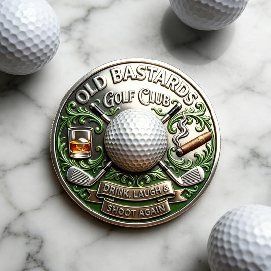 Commemorative Golf Coin Old Bastards Golf Club Member Coin Metal Badge