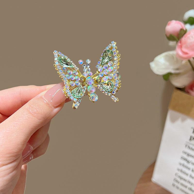 

New Korean Movable Rhinestone Butterfly Hair Clip Women Three-dimensional Exquisite Side Bangs Clip Children Hair Accessories