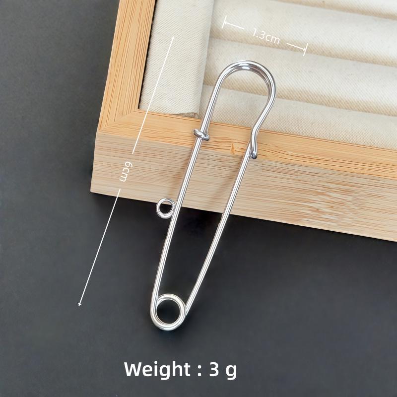 Colorfast Electroplated Safety Pin Brooch with Loop Holder for Sweaters and Pants