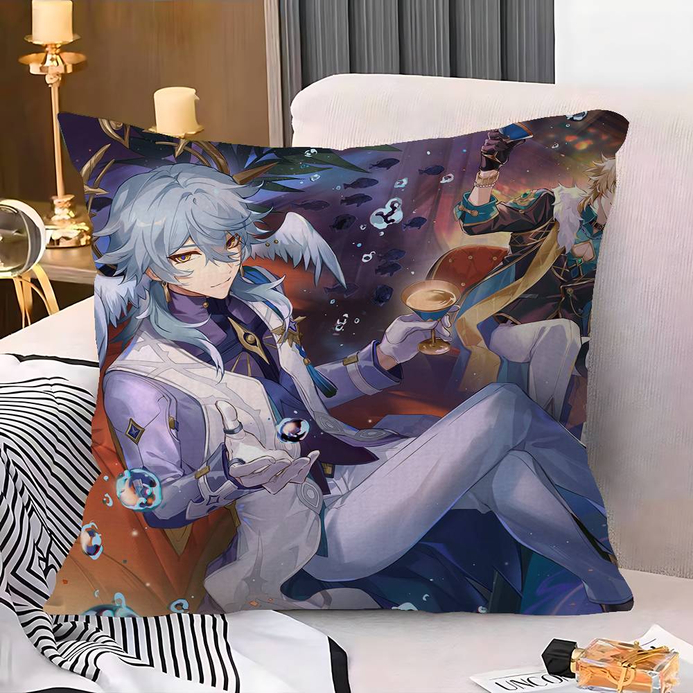 Popular Anime H-Honkai Star Rail Pillow Gift Home Office Decoration Bedroom Sofa Car Cushion Cover Case 45X45
