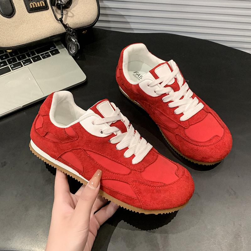 Popular Forrest Gump Shoes Women's 2025 New Summer Versatile Flat-bottomed Red Mango Student Sports and Leisure Moral Training Shoes