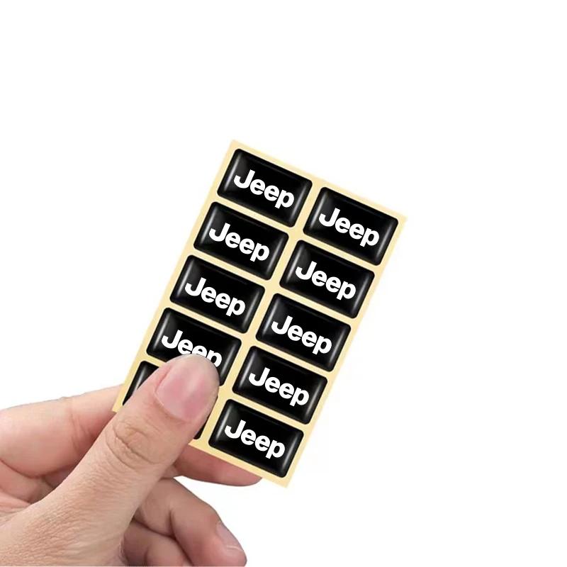 Per Jeep 10 Pezzi Adesivi 3D Styling Volante Accessori Per Jeep Wrangler Grand Cherokee Avenger Compass Wagoneer Gladia