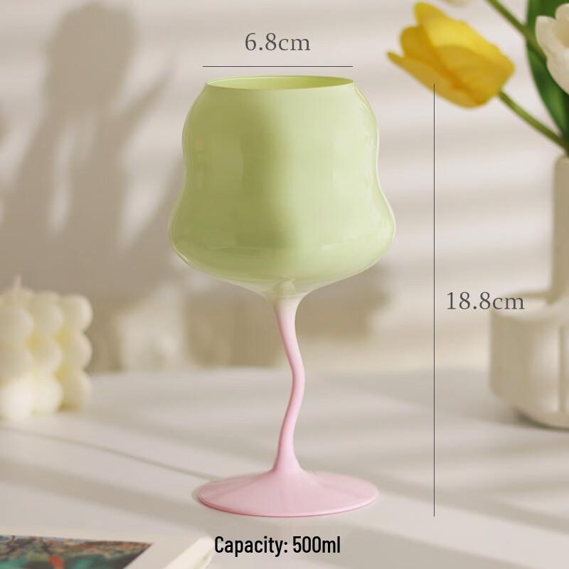 Buntes Kristallglas Gedrehtes Weinglas Set