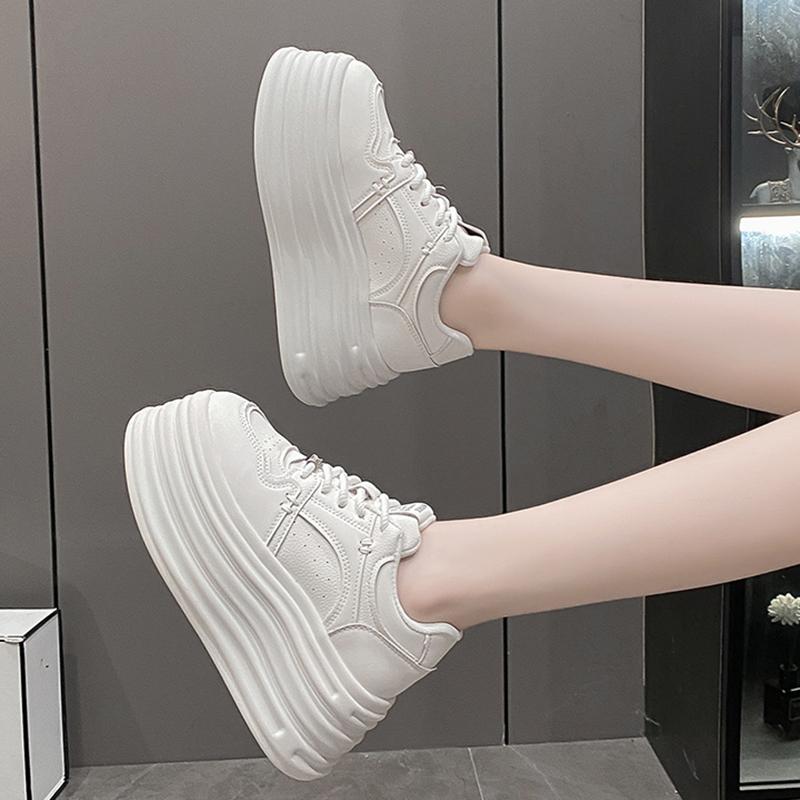 Women 7CM Platform Sneakers Simple Design Shoes Lace Up Casual Comfortable Shoes Trend Female Outdoor High Quality Sneaker 35-40