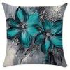 Abstraktes Blaues Blumenmuster Kissenbezüge Muster Kissenbezug Geeignet für Sofa Schlafzimmer Auto Kissenbezug