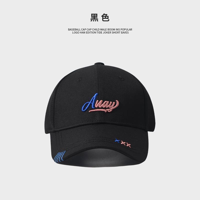 

High quality hard top beige baseball cap women s summer casual versatile fashion letter cap tide Adjustable чёрный