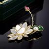 Chinese-style Lotus and Lotus Pod Brooch, High-end and Elegant Freshwater Pearl Brooch Pin, Suit Cheongsam Accessory