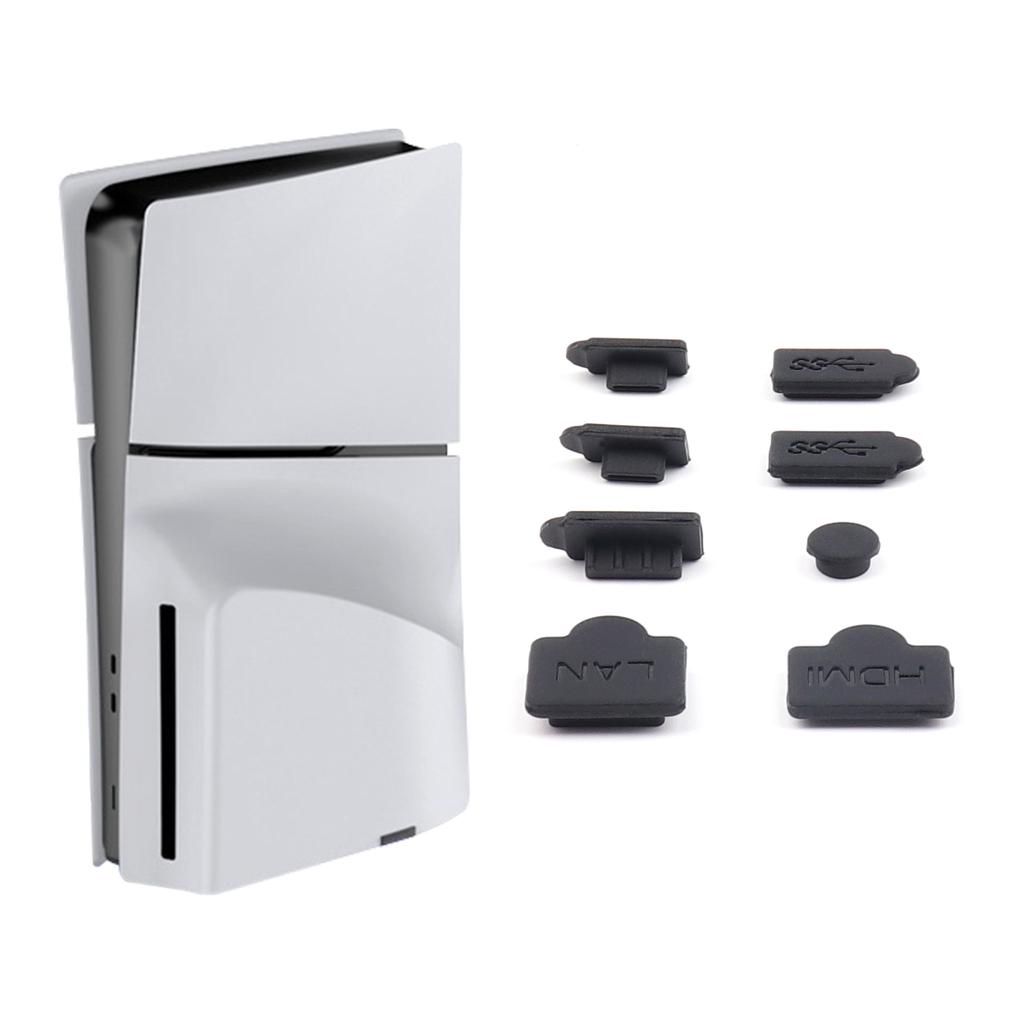 8pcs Dust Plug Bundle Silicone Dust Plugs for Game Accessories Protect Your Device from Dust & Debris for PS5 Slim