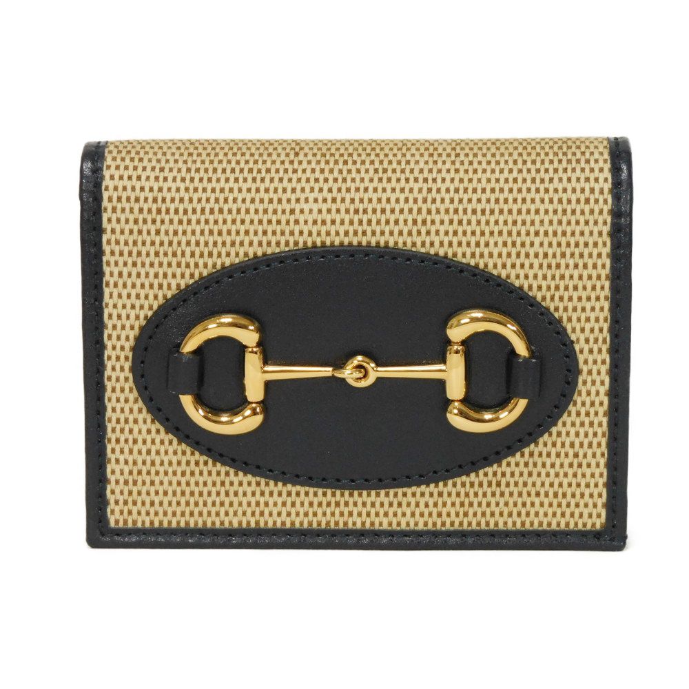 

Used 9539 Horsebit 1955 Compact Wallet 621887 H58AG 2599 7941 Navy Unused Japan Exclusive Canvas Beige Unisex from