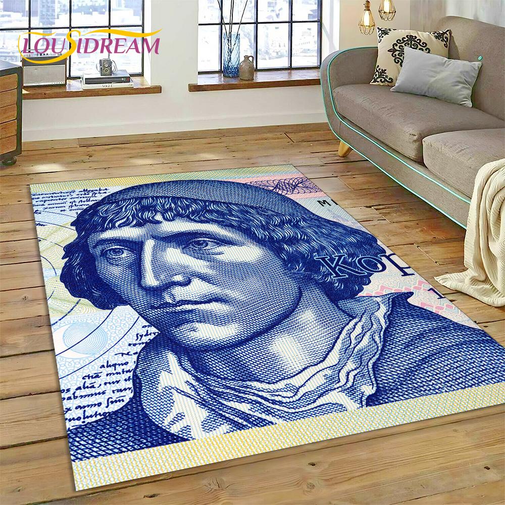 3D Rich Dollar Euro Pound Money Cartoon Carpet Rug for Bedroom Living Room Home Sofa Decoration,Children Large Decor Floor Mat
