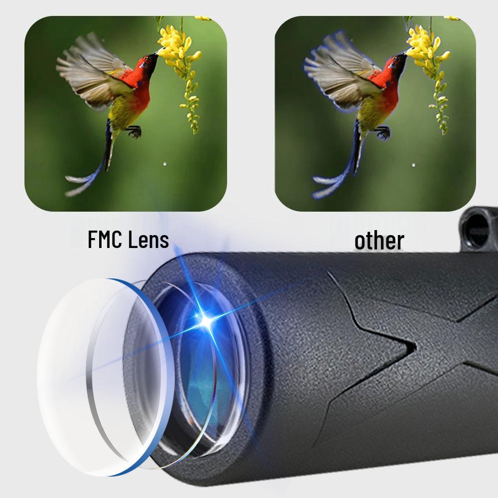 HD Portable Monocular Telescope with Night Vision and High Magnification for Outdoor and Phone Camera Use.