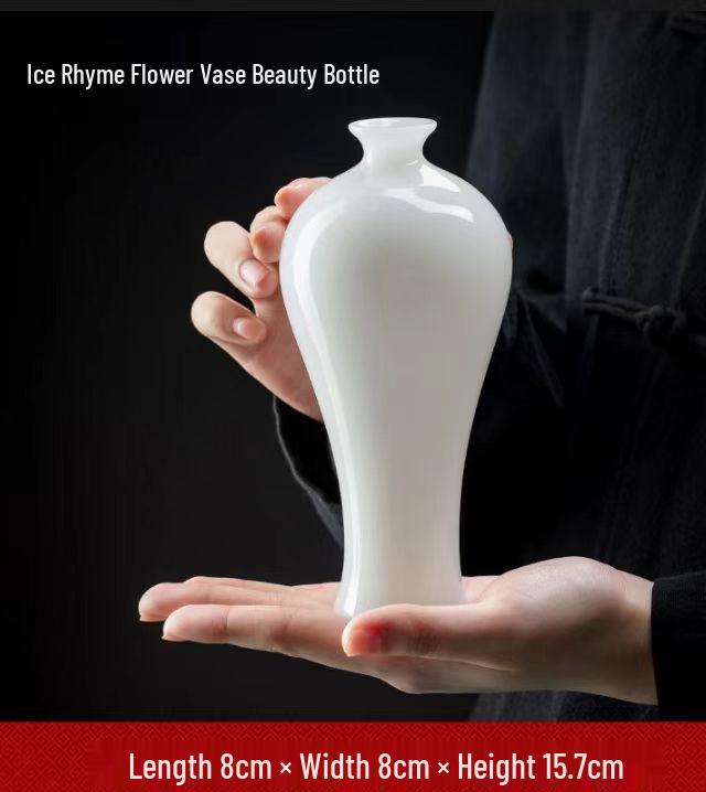 Handmade Dehua Jade Porcelain Vase for Flower Arrangements - Small Home Decor Ornament