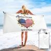 Newest Beach Towel America 1776-2026 Heart Flag Star Freedom Print Quick Dry Beach Towel Patriotic Swimming Towel