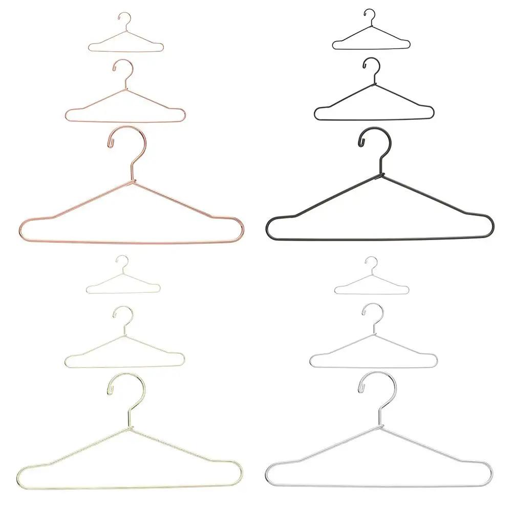 10pcs Dollhouse Furniture Decorations Cute 1/6 Doll Metal Dress Clothes Hanging Mini Hangers Doll Accessories