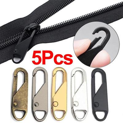 5 Stück Ersatz-Reißverschlüsse aus Metall, Schieber, Abzieher, Sofort-Reparatur-Reißverschlusskopf-Set, Reißverschlusslasche für Reisetasche, Koffer, DIY-Nähzubehör