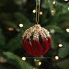 Christmas Tree Hanging Decoration Red Flocked Christmas Bell Xmas Tree Decorative Ornament Xmas New Year Decoration Supplies
