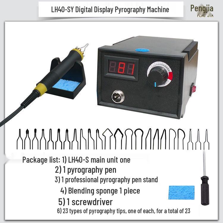 Adjustable Temperature Pyrography Tool: Electric Pen for Wood, Gourd, and Rice Paper Pyrography