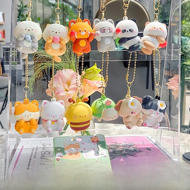Raccoon Jinnew Puppy Resin Animal Key Holders Pendant With Closure Magnetic