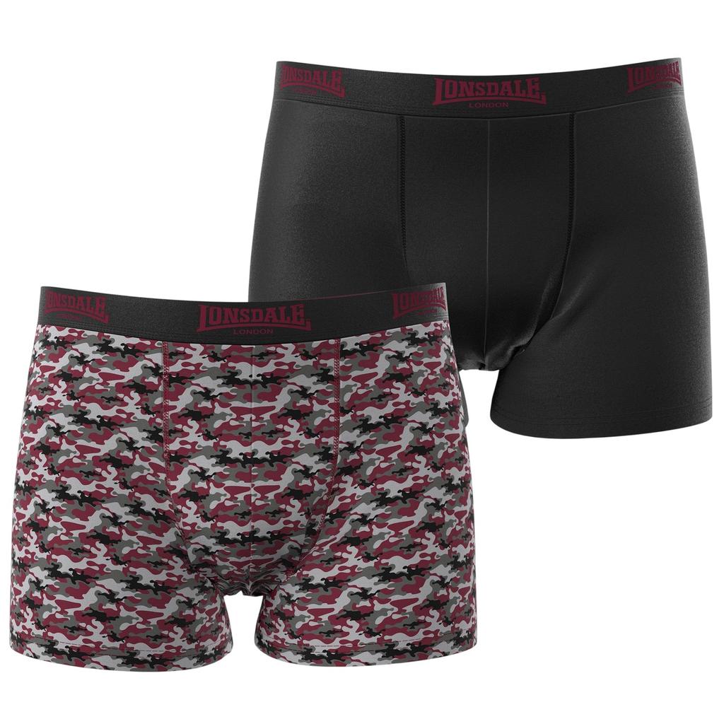 Lonsdale Mens Camo Boxer Briefs (Pack of 2)