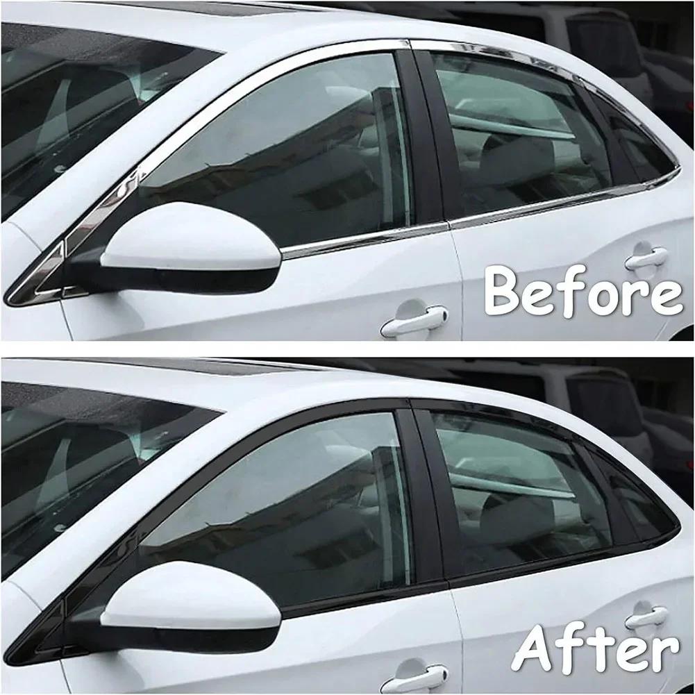 Película para Coche Kit de Vinilo de Alto Brillo Para Black Out Eliminación de Cromados Para Moldura de Ventana Película Automotriz Cinta Antiarañazos Pegatinas Impermeables
