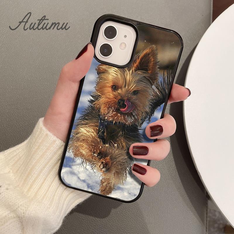 Yorkshire Terrier Dog Puppy Phone Case for iPhone 11 12 13 14 Pro Max Mini X XR XS SE 2020 6 7 8 Plus Samsung S21 S22 Shell