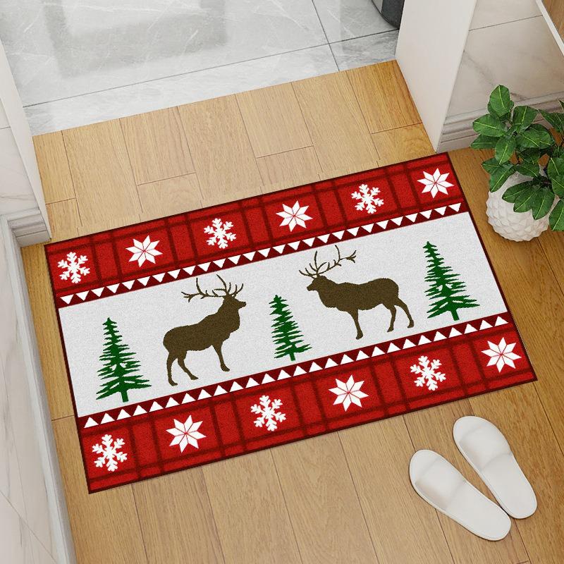 Christmas Snowman Patterned Door Mat Artistic Festive Print Mat Non Slip Floor Mat For Entryway Doorstep Home Decor