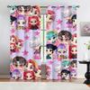2pcs Kpop Anime Girls Curtains Cute Idol Group Print Blackout Curtains Orange Background Window Drapes For Teens Bedroom Dec