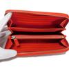 Used 11679 Long Zip Wallet 37690 7940 Grain Calfskin Compartment Zip Around Logo Charm Red Unisex from Japan AUTHENTIC