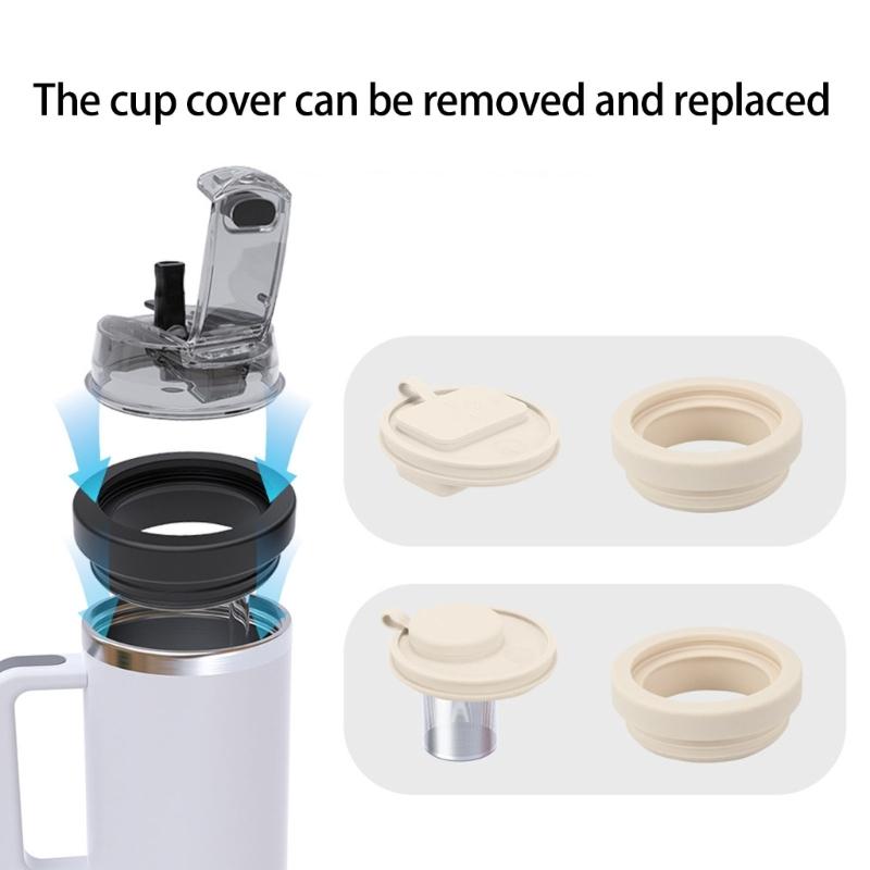 Replacement Lid For 40oz Tumblers Leak Proof Silicone Straw Cover Accessory For Drinkware Hygienes Protections