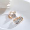 Mode Ethnische Muster Damen Ohrringe Roségold Farbe Mix Natürlicher Zirkon Englische Ohrringe Täglicher Feinschmuck