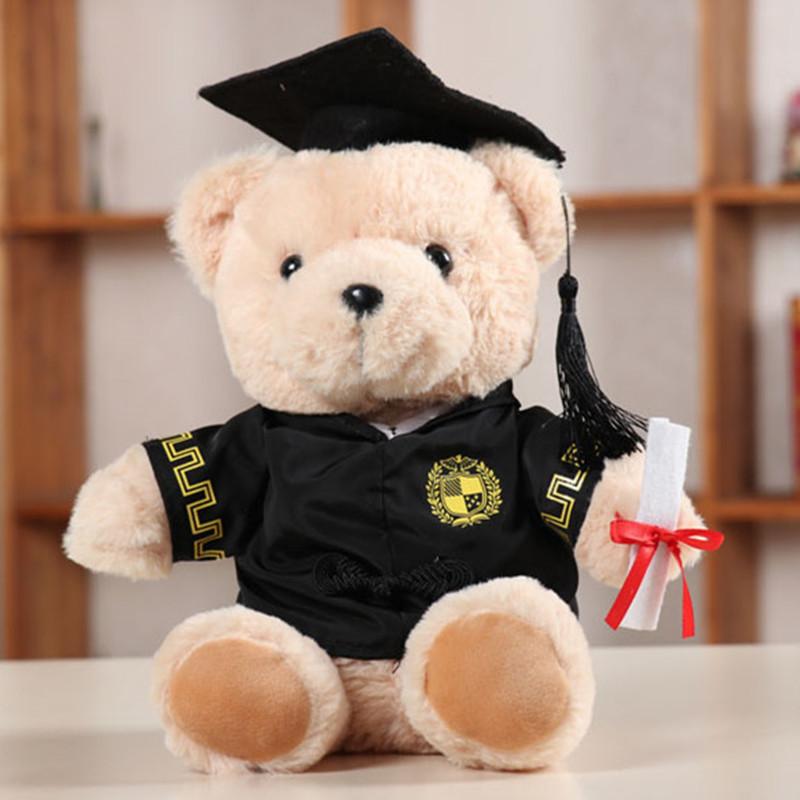 

Wear Doctor Hat Bear Doll Doctor Bear Cute Plush Toy Teddy Bear Graduation Bear Doll Graduation Season Gift 25cm (0.15kg)