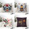 Simple Farm Crop Flower Print Pillow Case Cotton Linen Fabric Square Zipper Pillowcase Home Decorative Living Room