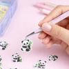 Stainless Steel Curved Stickers Tweezers Anti-static High Precision Lashes Extension Tweezer Cartoon Eyelash Curler