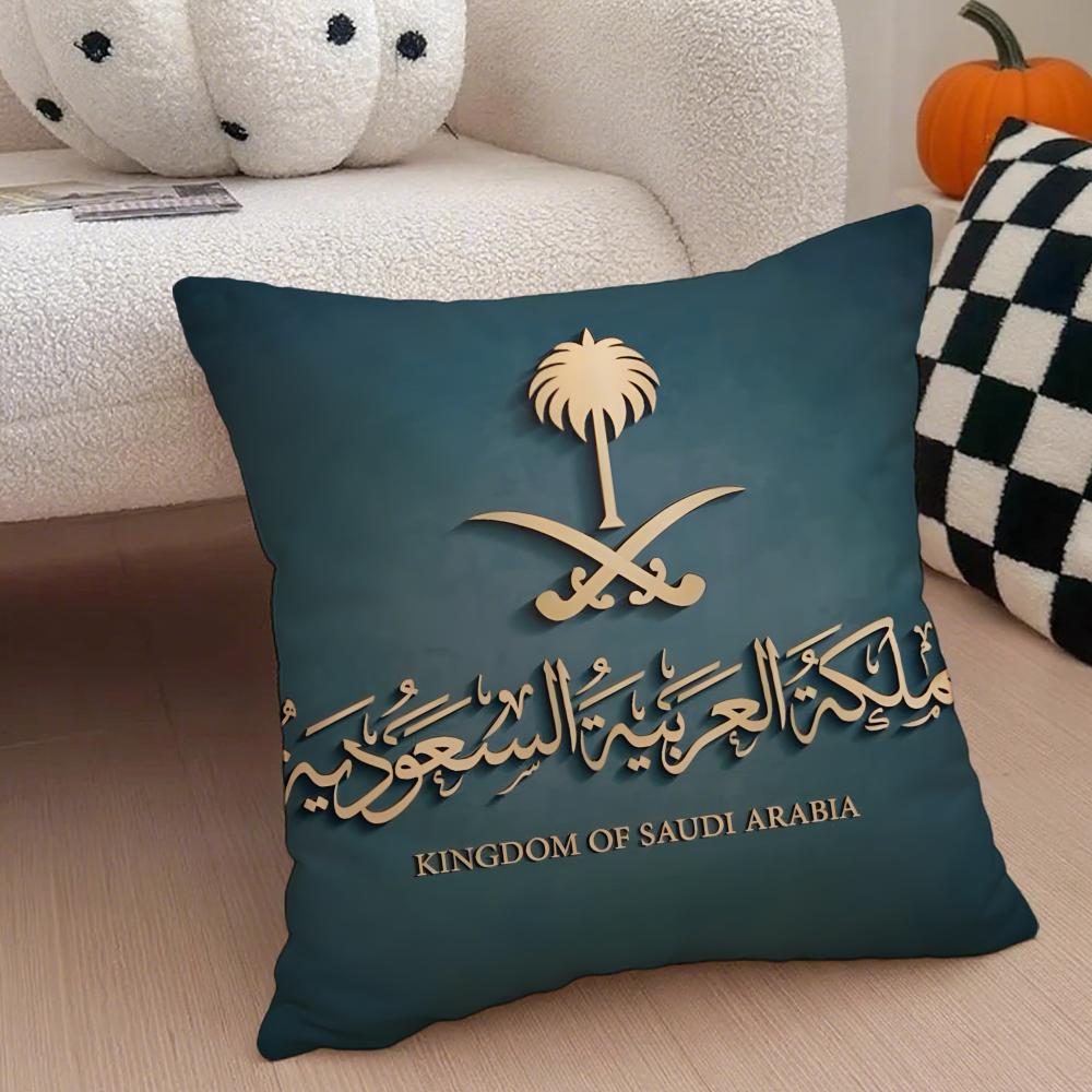

Simple fashion Kingdom of SSaudi Arabia Cushion Cover Linen Pillow Case Soft Breathable Protective Couch Room Decoration 30x30cm