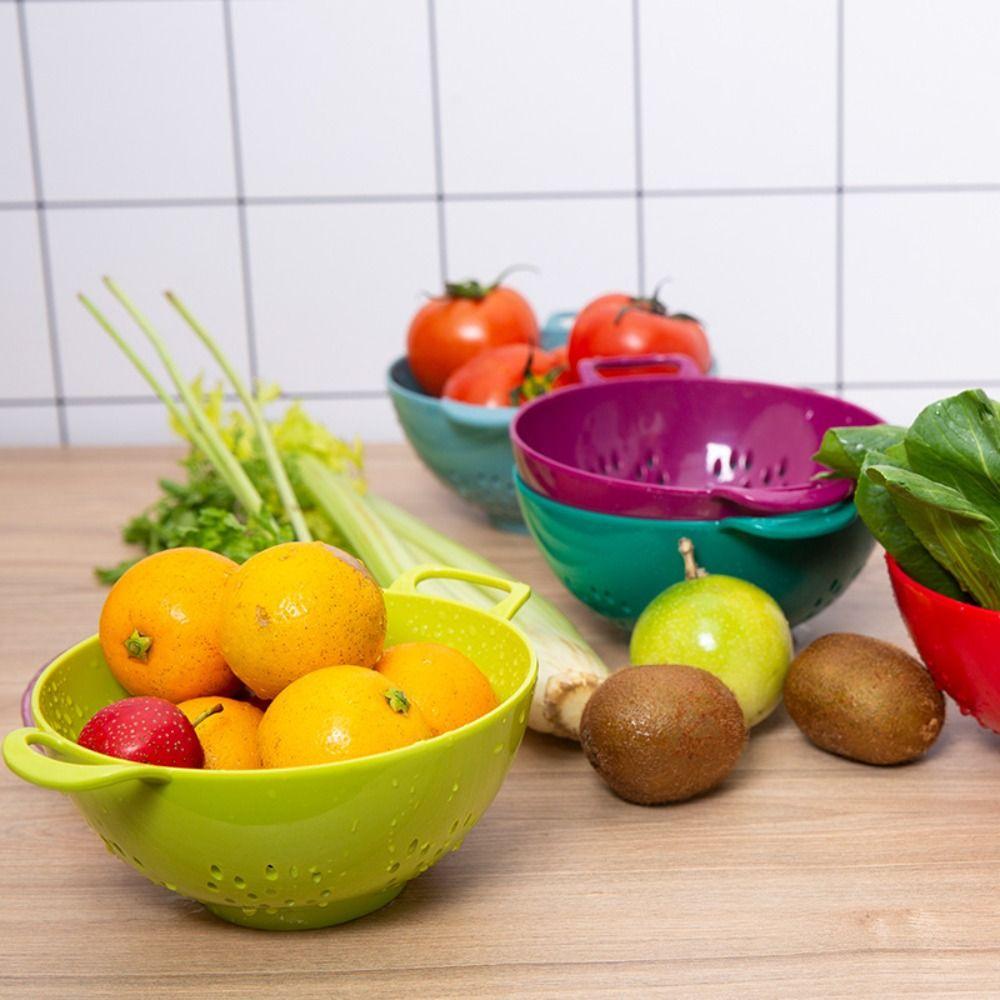 Heavy Duty Food Colander Plastic Fruit Draining Basket Durable Vegetable Strainer Kitchen
