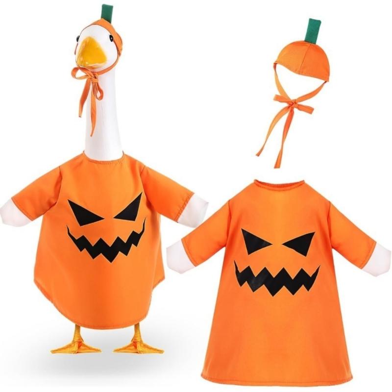 Weather Proof Cements Geese Outfit Halloween Garden Decoration Outdoor Patios Yard Lawn Statueart Ornament
