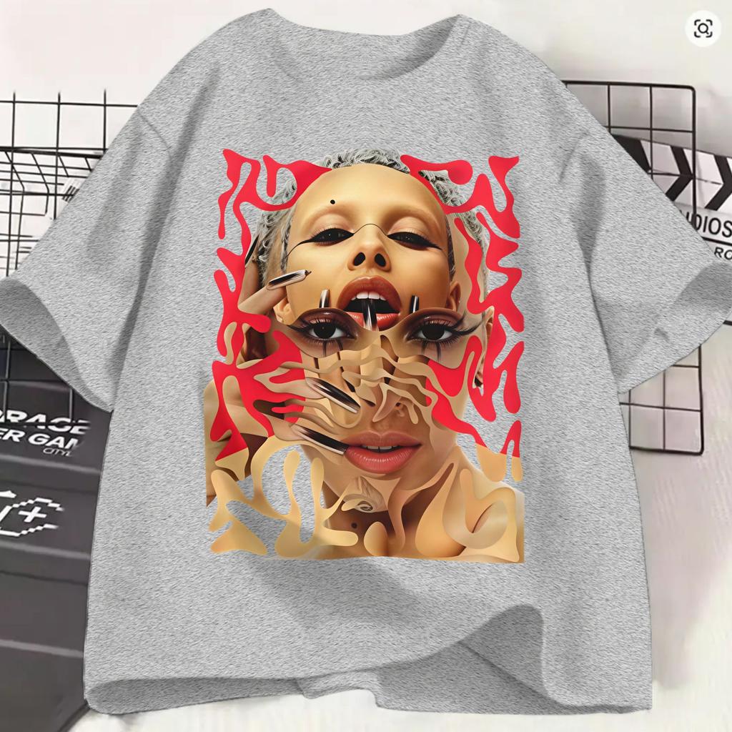 Übergroßes T-Shirt Sommer Sängerin Doja Cat Mode T-Shirts 100% Baumwolle T-Shirt Für Unisex Y2k Klassisch Große Größen Kurzarm