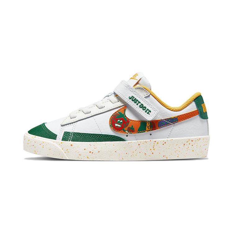 

Nike Blazer 77 Leather Casual Low top Skateboard Shoes White Green Children Aged 3 7 Years Old DQ5089-181 32