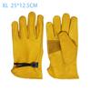 1 Pair Yellow Cowhide Heavy Duty Safety Protective Driver Working Welding Stretchable Mechanic Glove Leather Work Gloves For Men